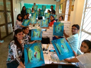 GroupArtCircle Monsoon Love Walk painting party