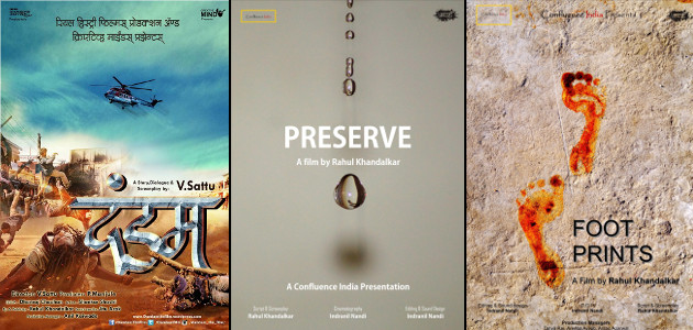 Rahul Khandalkar - Posters of Marathi movie Dandam and Short films Preserve and Footprints