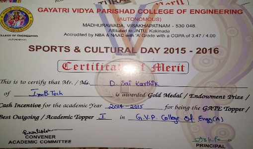 Sai Karthik Kumar Dharanikota - First Year Award