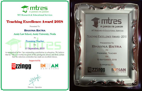 Bhavna Batra - MTRES Teaching Excellence Award