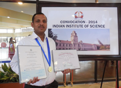 Dr Ravi Kumar Gupta was honoured with MAA Communications Gold Award for Best Doctoral Thesis at IISC