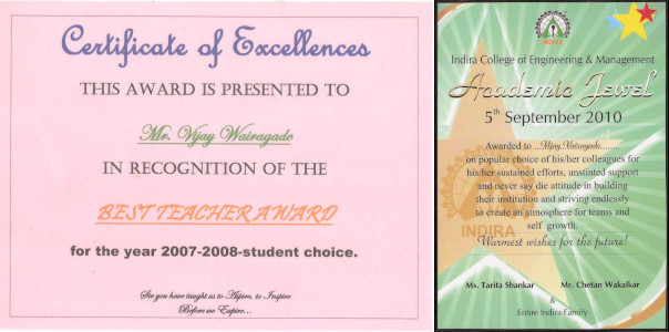 Vijay Wairagade - ICEM Best Teacher Awards