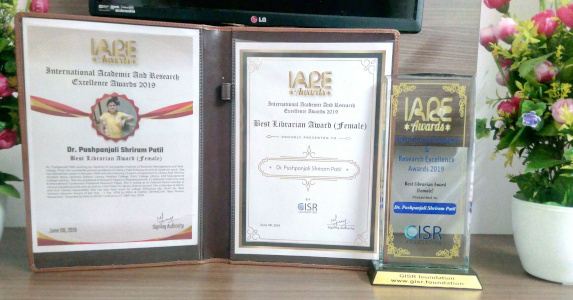 Dr Pushpanjali Patil - IARE Award Jun 2019